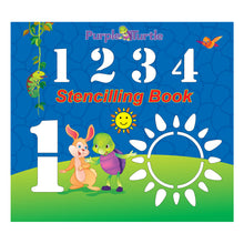 Load image into Gallery viewer, 1234 Stencilling Book - Fun Early Learning Activity Book - Purple Turtle - For Kids Ages 3-7
