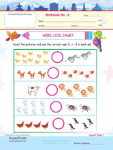 Load image into Gallery viewer, Purple Turtle Adorable Super Soft Premium Quality Stuff Animal Turtle Plush with Purple Turtle Preschool Worksheets for Nursery - English, Maths & EVS - 100 Worksheets (100 Pages - 50 Leaves) for Early Learning