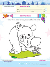 Load image into Gallery viewer, Purple Turtle Adorable Super Soft Premium Quality Stuff Animal Turtle Plush with Purple Turtle Preschool Worksheets for Nursery - English, Maths & EVS - 100 Worksheets (100 Pages - 50 Leaves) for Early Learning
