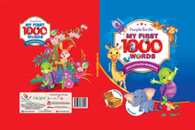 Load image into Gallery viewer, My First 1000 Words for Early Learning Illustrated Book to Learn Alphabet, Numbers, Shapes and Colours with Purple Turtle Adorable Super Soft Premium Quality Stuff Animal Turtle Plush Toy 30 CM Purple, Green - For Kids Ages 2-8