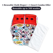 Load image into Gallery viewer, Purple Turtle Baby Record Book with Washable and Reusable Cloth Diaper with Inserts : Pack of 1 (Season)