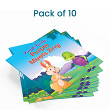 Load image into Gallery viewer, Best Birthday Return Gifts, Party Favours for Kids - Boys and Girls - Pack of 10 Illustrated Storybooks in English - Purple Turtle