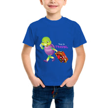 Load image into Gallery viewer, Purple Turtle Kids' T-Shirt - Time for Travel T-Shirt - For Toddlers, Girls & Boys