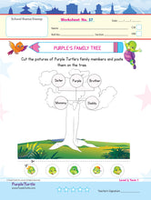 Load image into Gallery viewer, Purple Turtle Preschool Worksheets for LKG - English, Maths & EVS - 100 Worksheets (100 Activities - 50 Leaves) for Early Learning