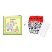 Load image into Gallery viewer, Purple Turtle Baby Record Book with Washable and Reusable Cloth Diaper with Inserts : Pack of 1 (Season)