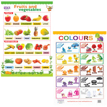 Load image into Gallery viewer, Fruits & Vegetables and Colours Educational Wall Charts for Kids