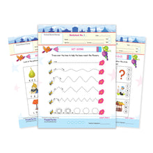 Load image into Gallery viewer, Purple Turtle Kids' Preschool Worksheets I Early Learning Fun Brain Development Activities For Children Ages 3+ I English, Maths, EVS Fun Exercises I 300 Activities 150 Loose Leaves