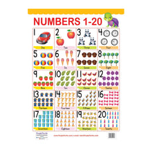 Load image into Gallery viewer, Multiplication, Flowers and Numbers (1-20) Educational Wall Charts for Kids