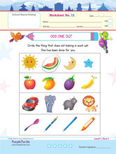 Load image into Gallery viewer, Purple Turtle Adorable Super Soft Premium Quality Stuff Animal Turtle Plush with  Purple Turtle Preschool Worksheets for Nursery - English, Maths &amp; EVS - 100 Worksheets (100 Pages - 50 Leaves) for Early Learning
