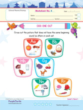 Load image into Gallery viewer, Purple Turtle Adorable Super Soft Premium Quality Stuff Animal Turtle Plush with  Purple Turtle Preschool Worksheets for Nursery - English, Maths &amp; EVS - 100 Worksheets (100 Pages - 50 Leaves) for Early Learning
