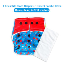 Load image into Gallery viewer, Purple Turtle  Baby Record Book with Washable and Reusable Cloth Diaper with Inserts : Pack of 1 (Blue)
