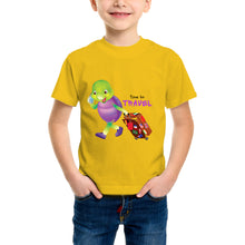 Load image into Gallery viewer, Purple Turtle Kids' T-Shirt - Time for Travel T-Shirt - For Toddlers, Girls &amp; Boys
