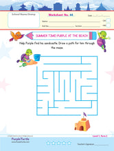 Load image into Gallery viewer, Purple Turtle Preschool Worksheets for Nursery - English, Maths &amp; EVS - 100 Worksheets (100 Activities - 50 Leaves) for Early Learning
