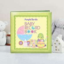 Load image into Gallery viewer, Purple Turtle Baby Record Book with My First Book of Pencil Control
