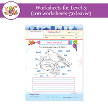 Load image into Gallery viewer, Purple Turtle Preschool Worksheets for UKG - English, Maths &amp; EVS - 100 Worksheets (100 Activities - 50 Leaves) for Early Learning
