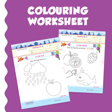 Load image into Gallery viewer, Purple Turtle Preschool Worksheets for LKG - English, Maths &amp; EVS - 100 Worksheets (100 Activities - 50 Leaves) for Early Learning
