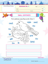 Load image into Gallery viewer, Purple Turtle Preschool Worksheets for UKG - English, Maths &amp; EVS - 100 Worksheets (100 Activities - 50 Leaves) for Early Learning
