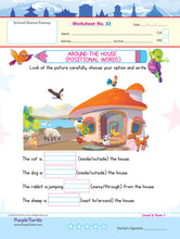 Load image into Gallery viewer, Purple Turtle Preschool Worksheets for UKG - English, Maths &amp; EVS - 100 Worksheets (100 Activities - 50 Leaves) for Early Learning
