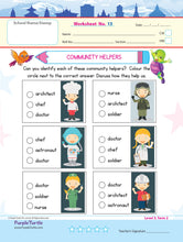 Load image into Gallery viewer, Purple Turtle Preschool Worksheets for UKG - English, Maths &amp; EVS - 100 Worksheets (100 Activities - 50 Leaves) for Early Learning
